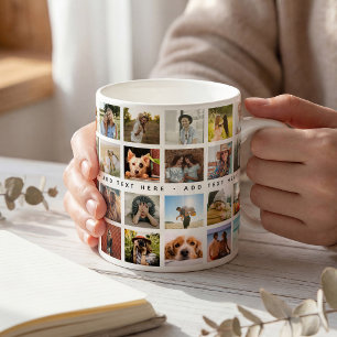 Caneca De Café Presente Personalizado de 40 x Colagem de Fotos e