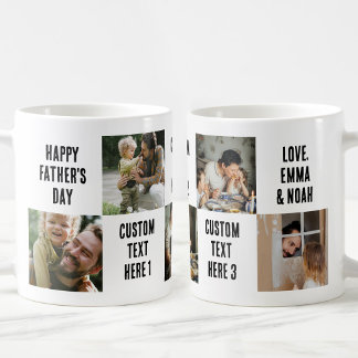 Caneca De Café Presente Personalizado de 5 Fotos para o Papai com