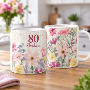 Caneca De Café Presente Personalizado de Aniversário de 80 Anos R