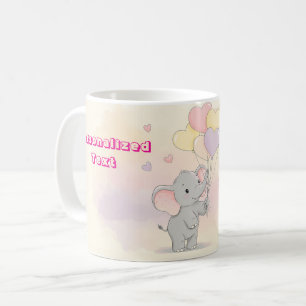 Caneca De Café Presente Personalizado de Elefante Fofo para a Mam