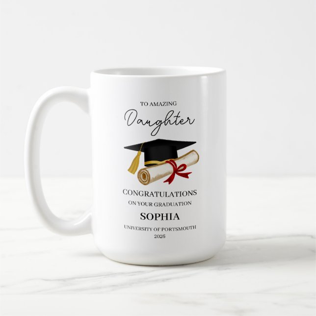 Caneca De Café Presente Personalizado de Formatura da Filha (Esquerda)