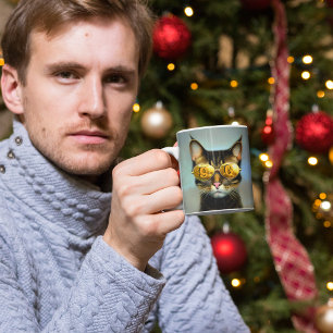 Caneca De Café presente personalizado de gatos legal monograma