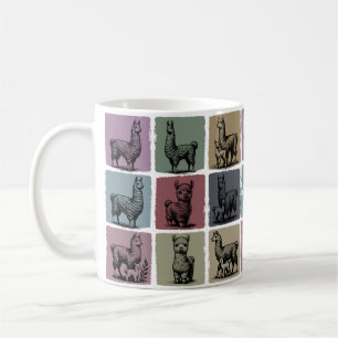 Caneca De Café Presente Personalizado de Llama com Nome Retro Alp