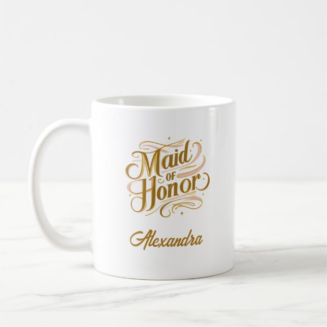 Caneca De Café Presente personalizado de Madrinha de casamento Mu (Esquerda)