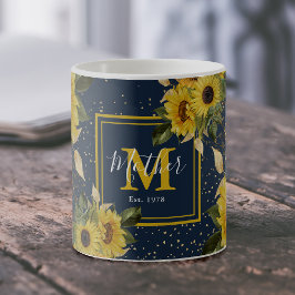 Caneca De Café Presente Personalizado de Mãe com Girassóis Vintag