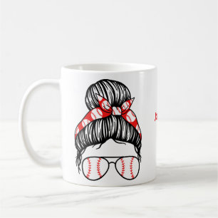 Caneca De Café Presente Personalizado de Mãe de Baseball