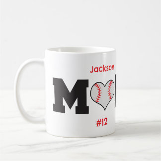 Caneca De Café Presente Personalizado de Mãe de Baseball