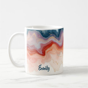 Caneca De Café Presente Personalizado de Mármore Rosa com Nome em