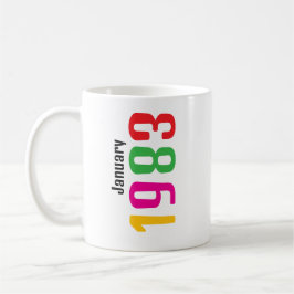 Caneca De Café Presente Personalizado de Mês e Ano de Aniversário