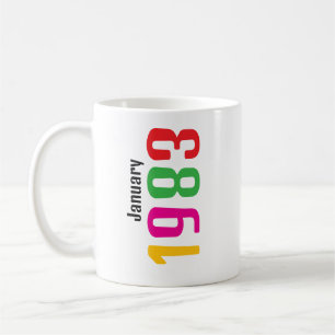 Caneca De Café Presente Personalizado de Mês e Ano de Aniversário