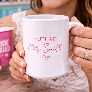 Caneca De Café Presente Personalizado de Noivado Futur Mrs
