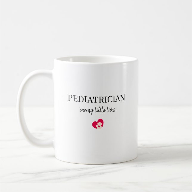 Caneca De Café Presente Personalizado de Pediatra Cuidando Pequen (Esquerda)