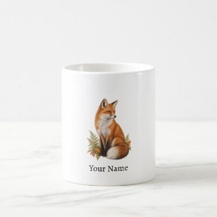 Caneca De Café Presente Personalizado de Raposa Vermelha com Nome