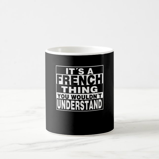 Caneca De Café Presente personalizado de sobrenome francês (Centro)