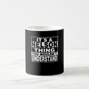 Caneca De Café Presente personalizado de sobrenome NELSON