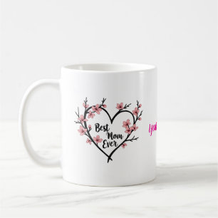 Caneca De Café Presente Personalizado do Dia das Mães com Coração