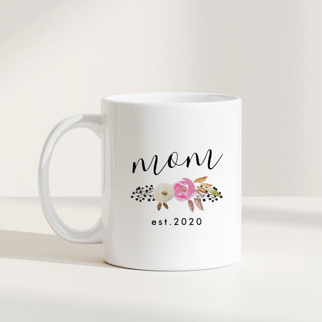 Caneca De Café Presente Personalizado do Dia das Mães Floral Mode (Criador carregado)