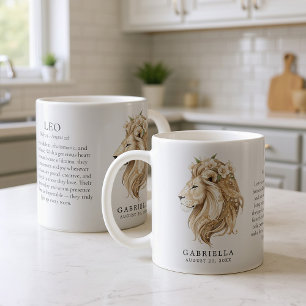 Caneca De Café Presente Personalizado do Signo de Leão Horóscopo