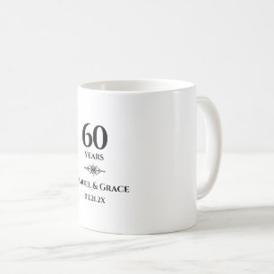 Caneca De Café Presente Personalizado Elegante de 60º Aniversário