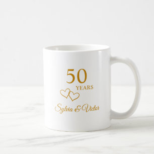 Caneca De Café Presente Personalizado Elegante Moderno de 50º Ani