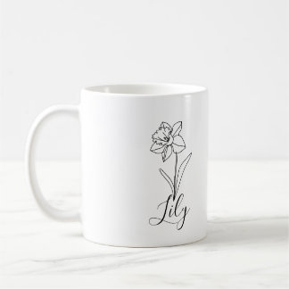 Caneca De Café Presente Personalizado Flor de Nascimento Narciso 