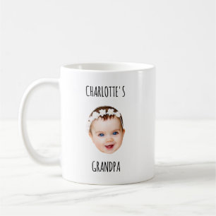 Caneca De Café Presente Personalizado Foto do Bebê Avô Rosto Cust