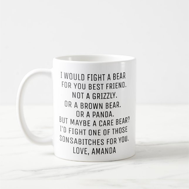 Caneca De Café Presente Personalizado Melhor Amigo (Esquerda)