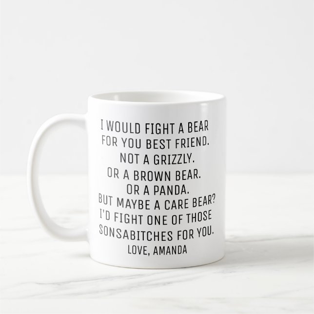 Caneca De Café Presente Personalizado Melhor Amigo, Presente Melh (Esquerda)