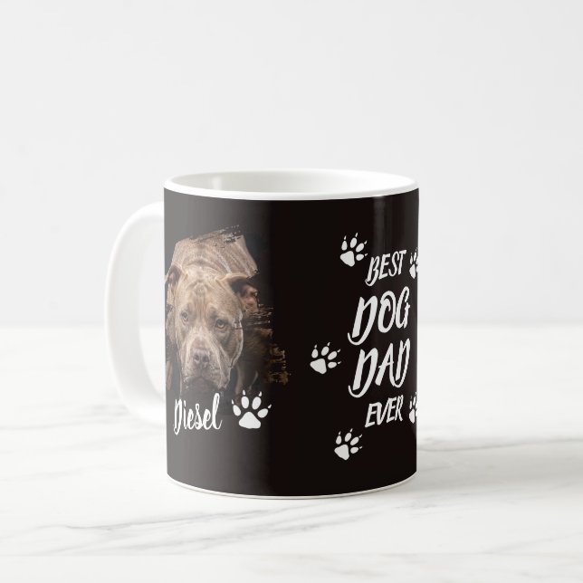 Caneca De Café Presente Personalizado Melhor Pai de Cachorro de T (Frente Esquerda)