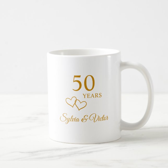 Caneca De Café Presente Personalizado Moderno e Elegante para 50º (Direita)