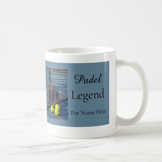 Caneca De Café Presente Personalizado Padel Legend para Ele (Direita)