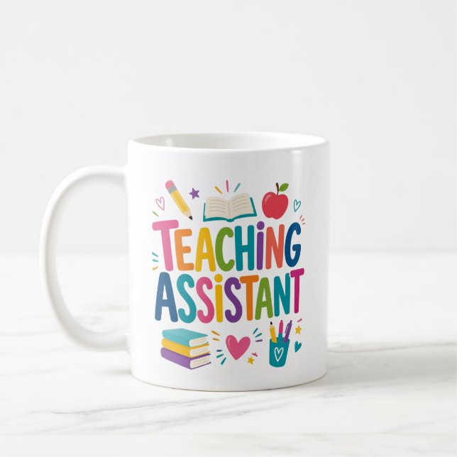 Caneca De Café Presente Personalizado para Assistente de Ensino (Esquerda)
