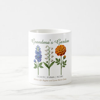 Caneca De Café Presente Personalizado para Avó Crochê Flores de N