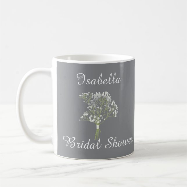 Caneca De Café Presente Personalizado para Chá de Noiva, Floral (Esquerda)
