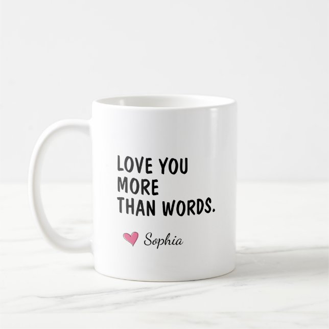 Caneca De Café Presente Personalizado para Mãe Amor Você Mais Que (Esquerda)