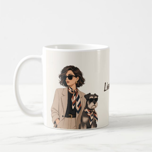 Caneca De Café "Presente Personalizado para Mãe de Cachorro" "Don (Esquerda)