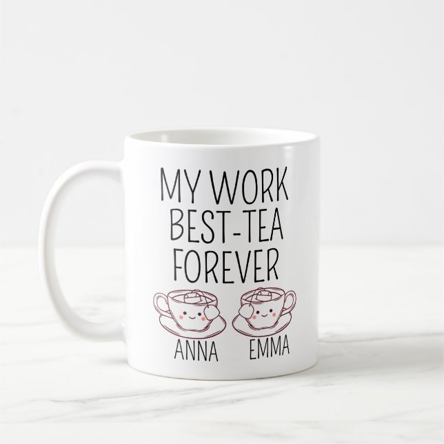 Caneca De Café Presente personalizado para melhor amiga no trabal (Esquerda)