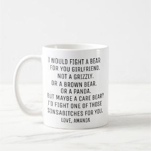 Caneca De Café Presente Personalizado para Namorada, Namorada Eng