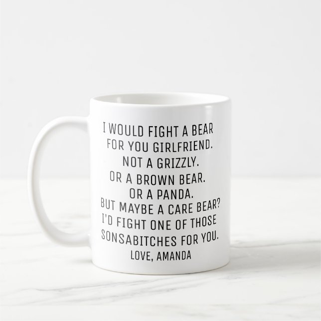 Caneca De Café Presente Personalizado para Namorada, Namorada Eng (Esquerda)