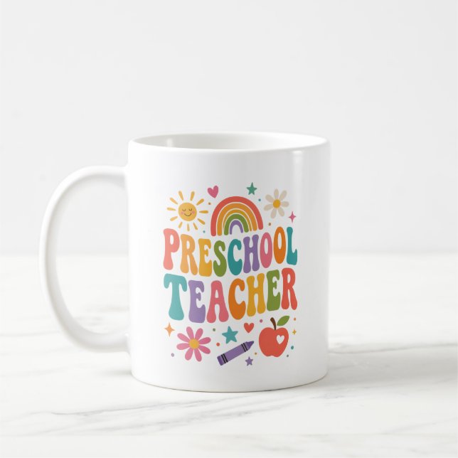 Caneca De Café Presente Personalizado para Professor de Pré-Escol (Esquerda)