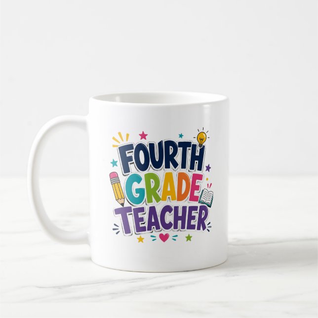 Caneca De Café Presente Personalizado para Professor do Quarto An (Esquerda)