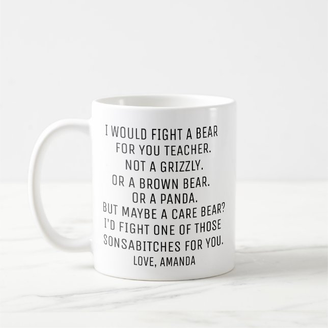 Caneca De Café Presente Personalizado para Professor, Presentes P (Esquerda)