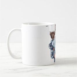 Caneca De Café Presente Personalizado Super Mãe com Filho e Filha