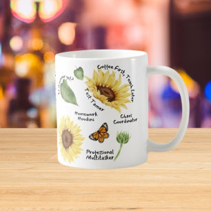 Caneca De Café Presente positivo com girassol brilhante