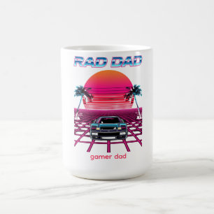 Caneca De Café Presente Retro 80s Rad Pai Synthwave Car Neon Grid