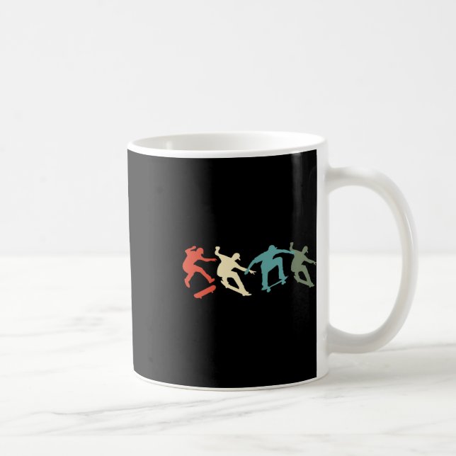 Caneca De Café Presente Retro de Skate Skateboard Para Skateboard (Direita)