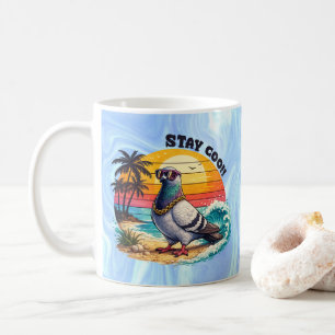 Caneca De Café Presente Retro para Amante de Pombos Cidade Pombas