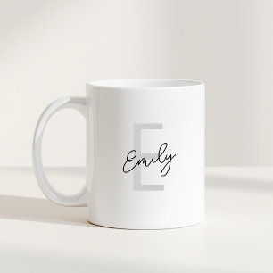 Caneca De Café Presente Simples de Inicial e Nome
