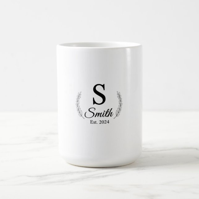 Caneca De Café Presente Sofisticado de Data de Casamento | Person (Centro)