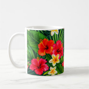 Caneca De Café Presente Tropical Floral - Hibisco Colorido